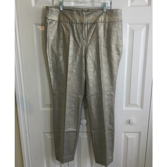 Alfani Woman Metallic Croc Dress Pants Button Fly NWOT - Picture 3 of 7
